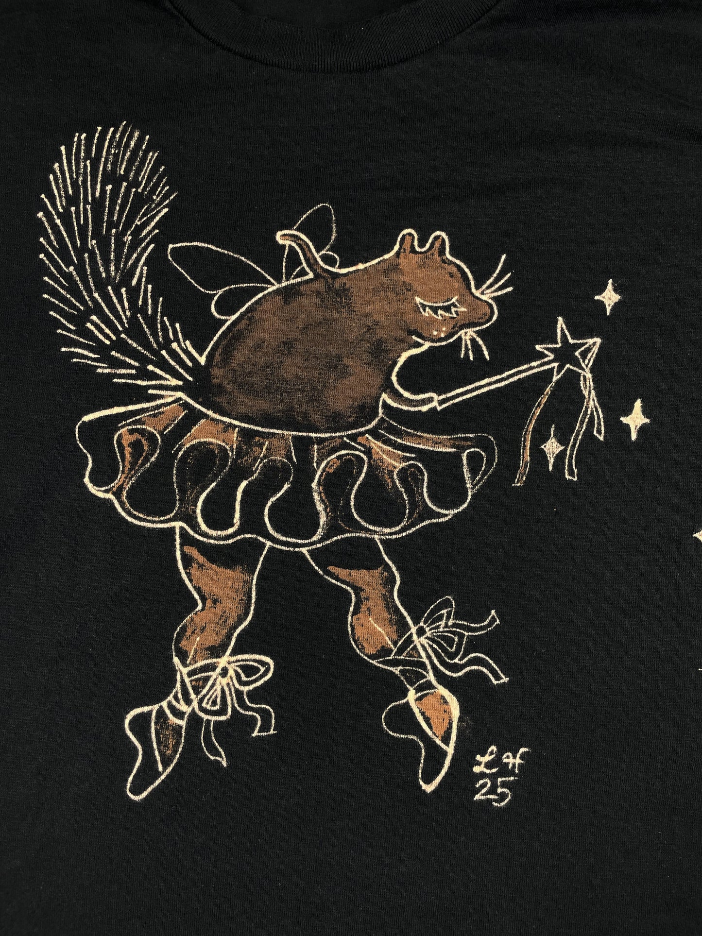 Sugar Plum Squirrel - XL Bleach-Painted T-Shirt
