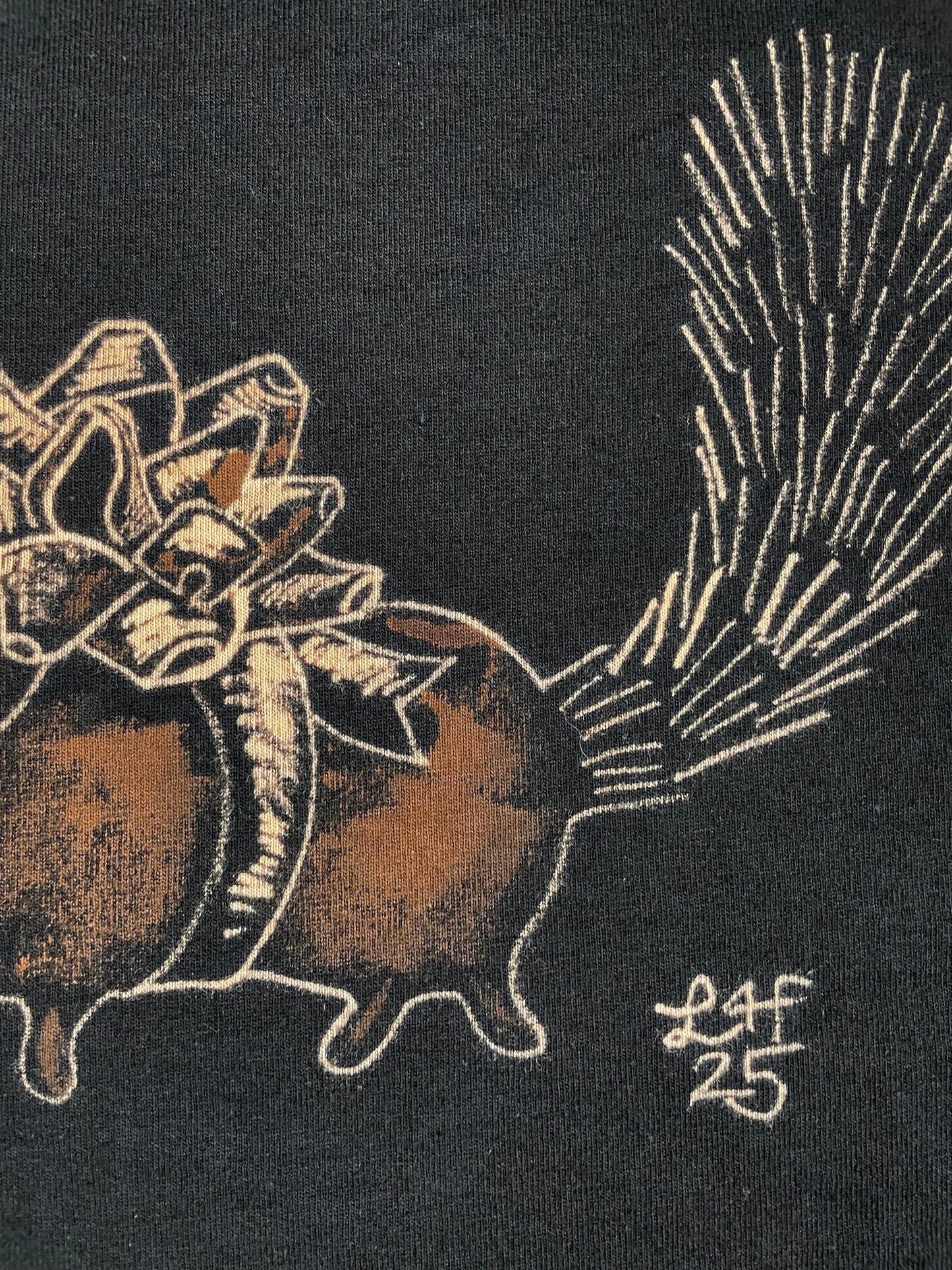 Gift Wrapped Squirrel - XL Bleach-Painted T-Shirt