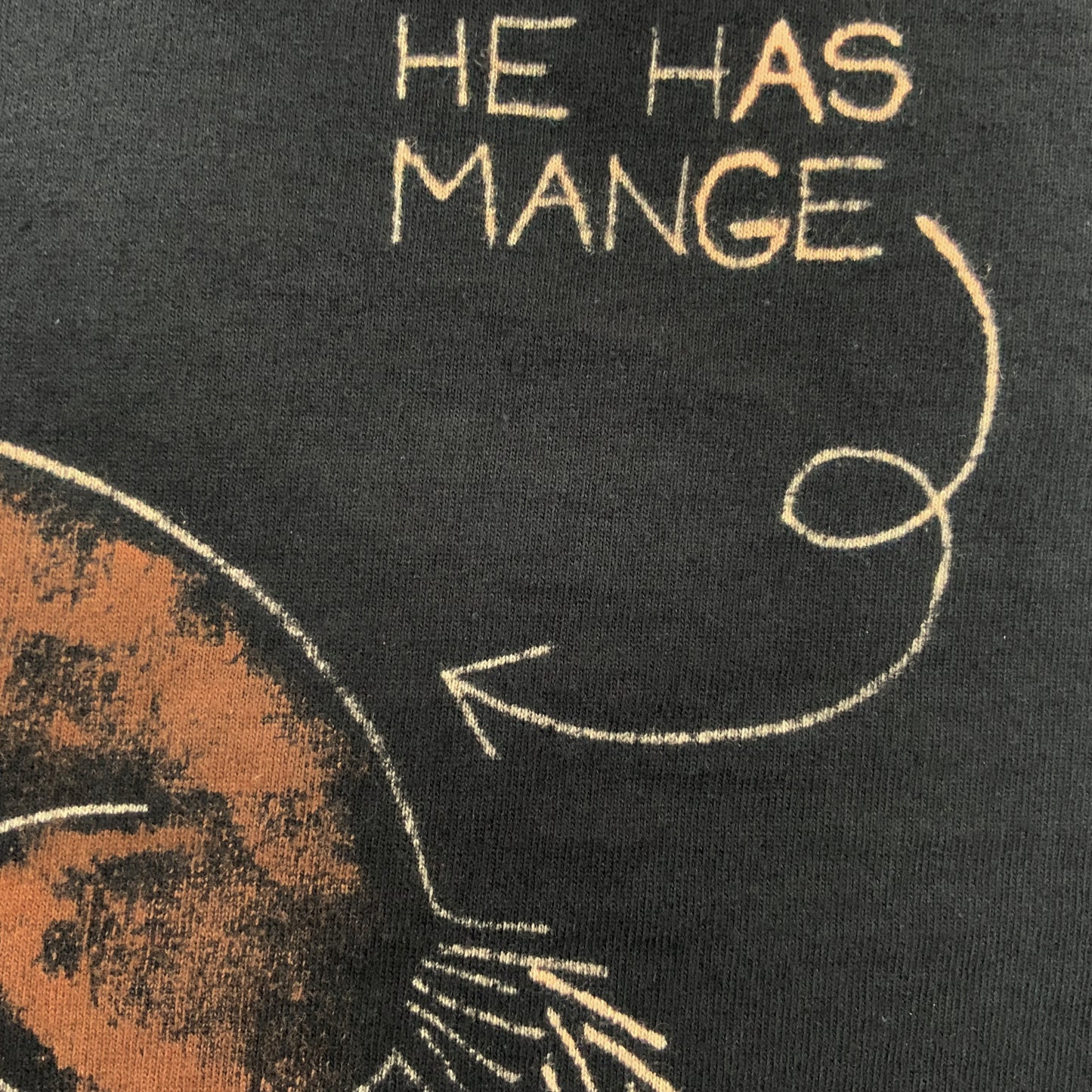 He Has Mange - Large Bleach-Painted T-Shirt