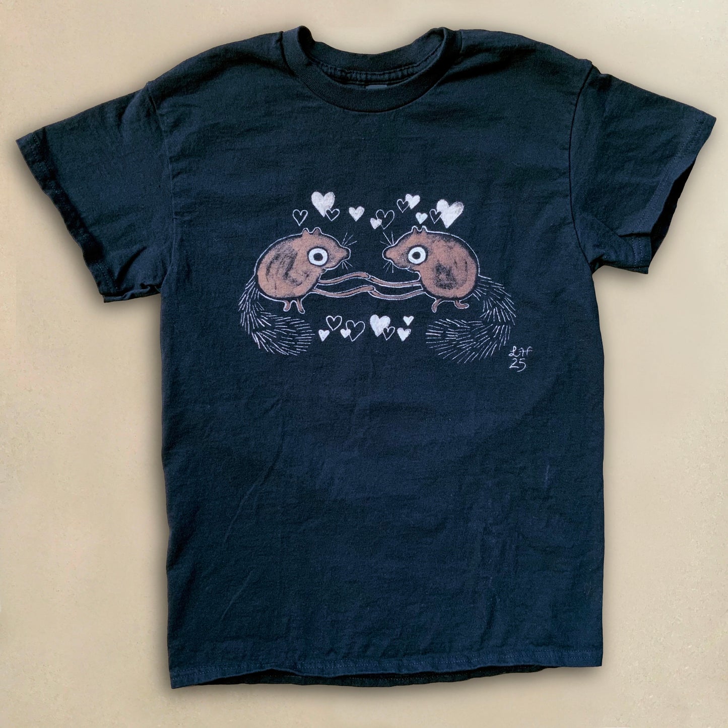 Slow Dancing Squirrels - Small Bleach Painted T-Shirt
