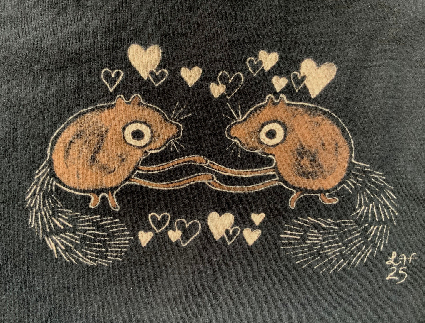 Slow Dancing Squirrels - Small Bleach Painted T-Shirt