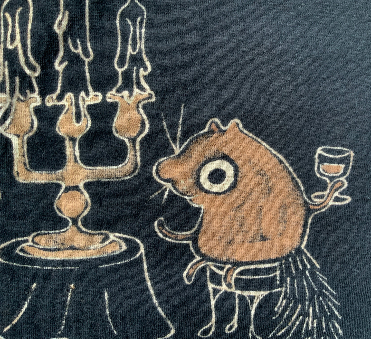 Candlelit Romance Squirrels - Small Bleach Painted T-Shirt