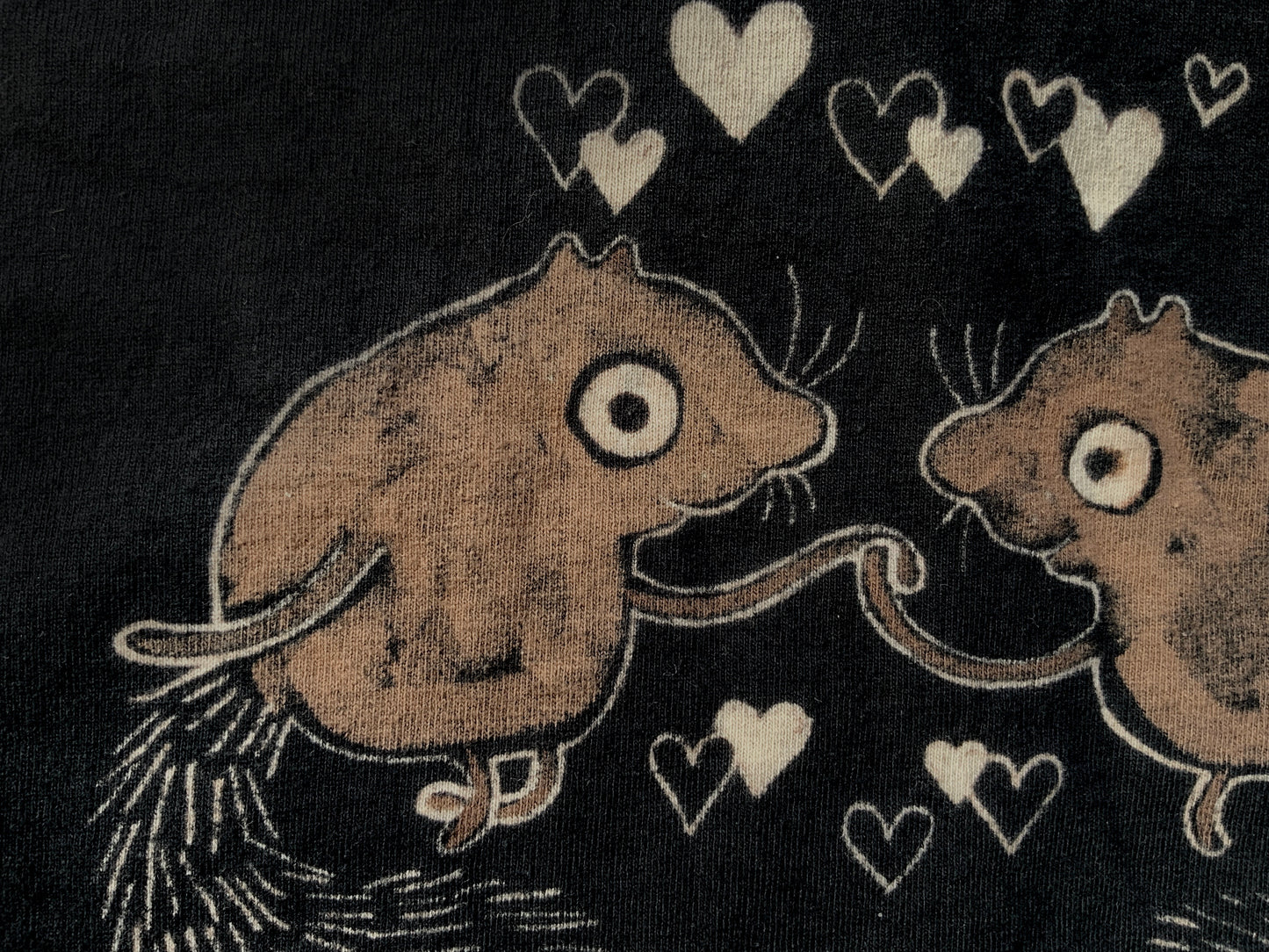 Dancing Squirrels - Large Bleach Painted T-Shirt