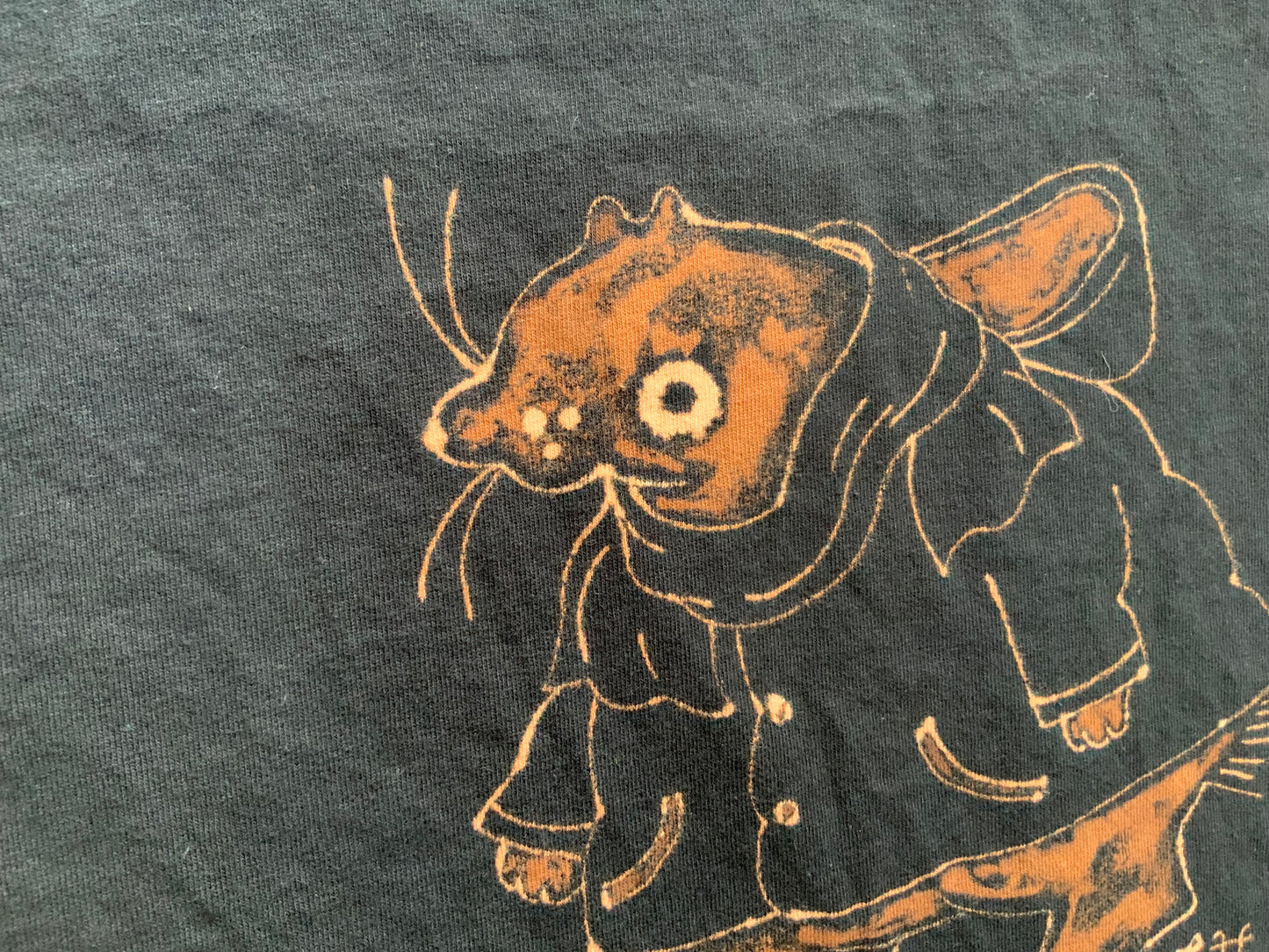 Bundled Up Squirrel - Medium Bleach Painted T-Shirt