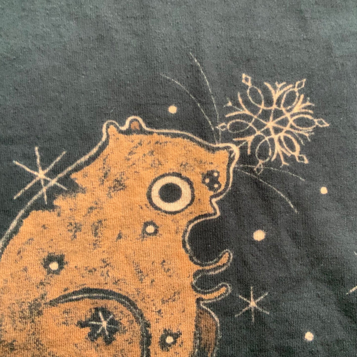 Snowflake Squirrel - XL Bleach Painted T-Shirt