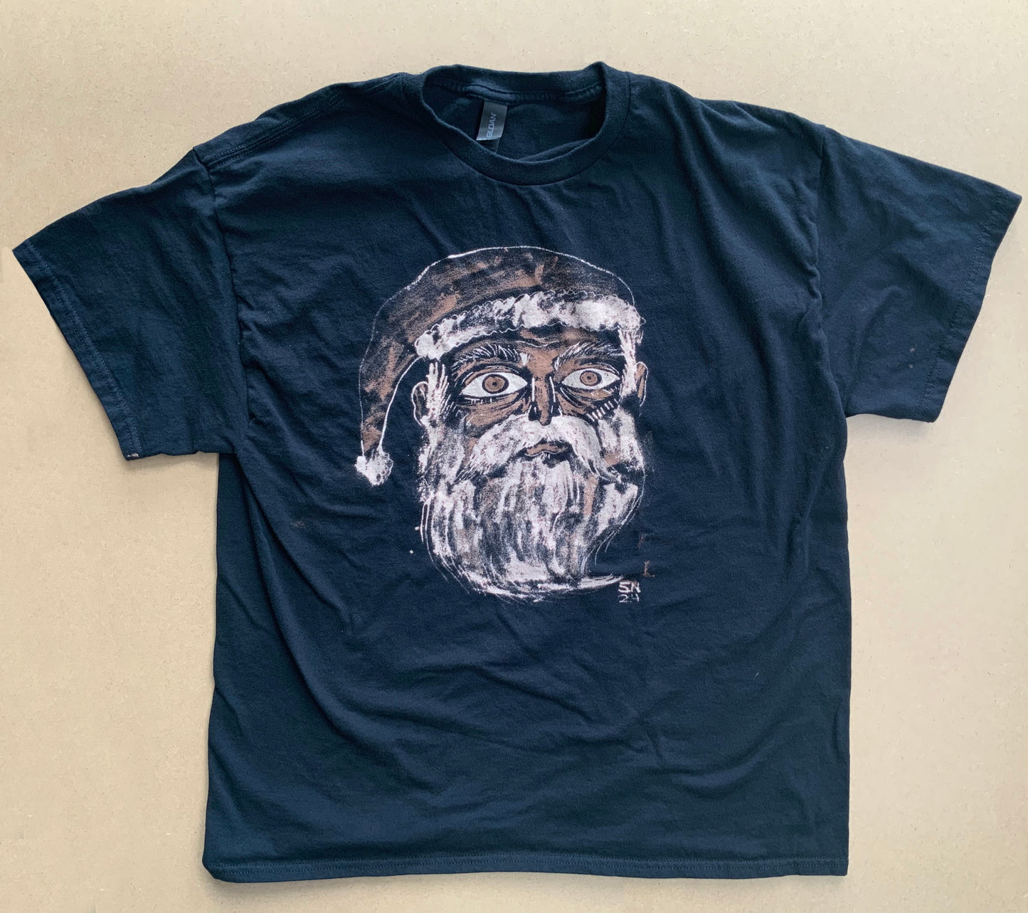 Creepy Santa - XL Bleach Painted T-Shirt