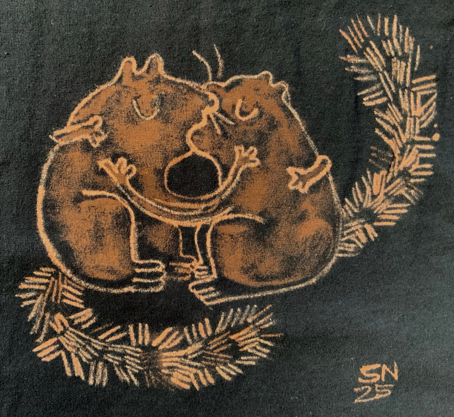 Smooching Squirrels - 2XL Bleach Painted T-Shirt