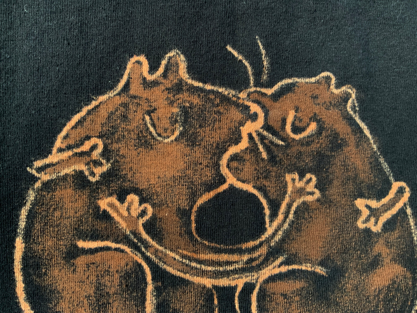 Smooching Squirrels - 2XL Bleach Painted T-Shirt