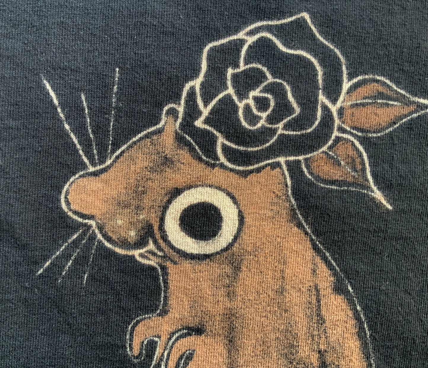 Rose Squirrel - 2XL Bleach Painted T-Shirt