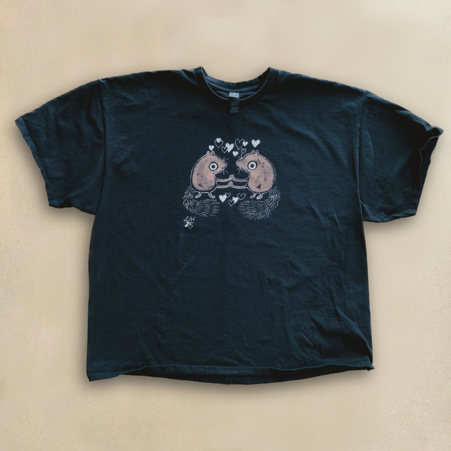 Dancing Squirrels - 2XL Bleach Painted T-Shirt