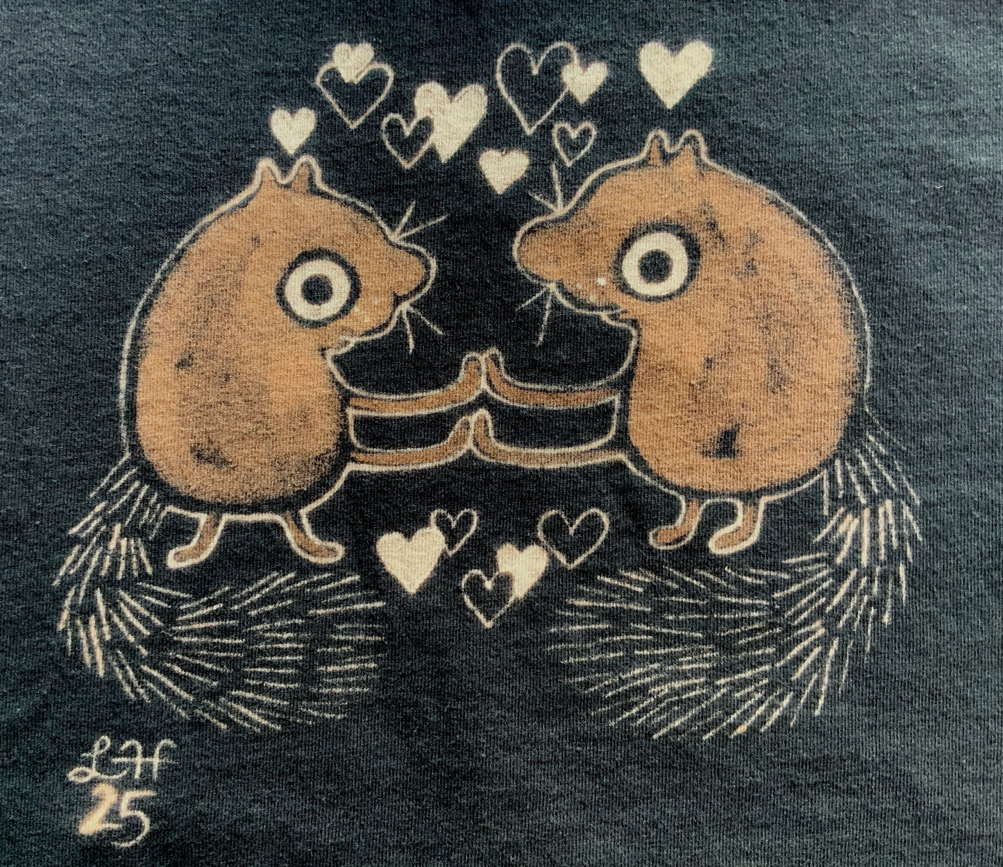 Dancing Squirrels - 2XL Bleach Painted T-Shirt