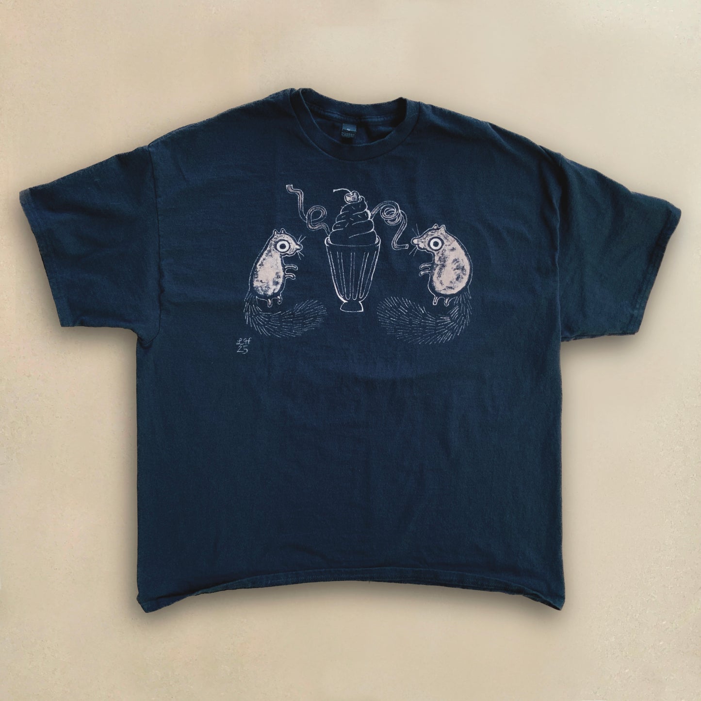Milkshake Squirrels - 2XL Bleach Painted T-Shirt