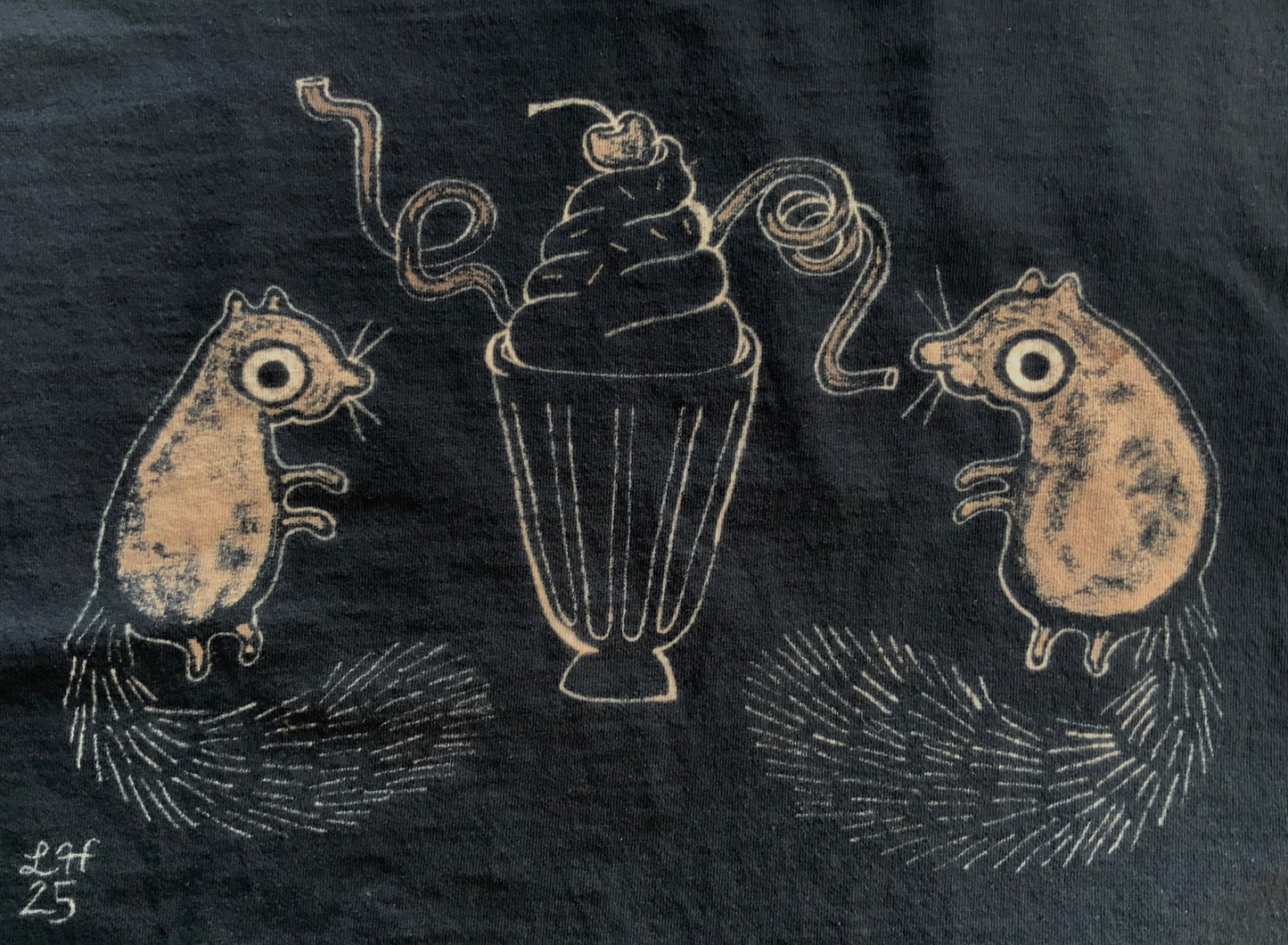 Milkshake Squirrels - 2XL Bleach Painted T-Shirt