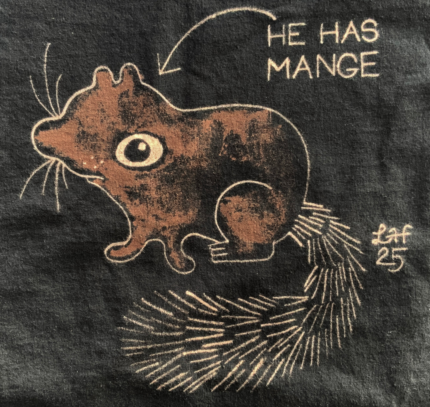 He Has Mange - 2XL Bleach Painted T-Shirt