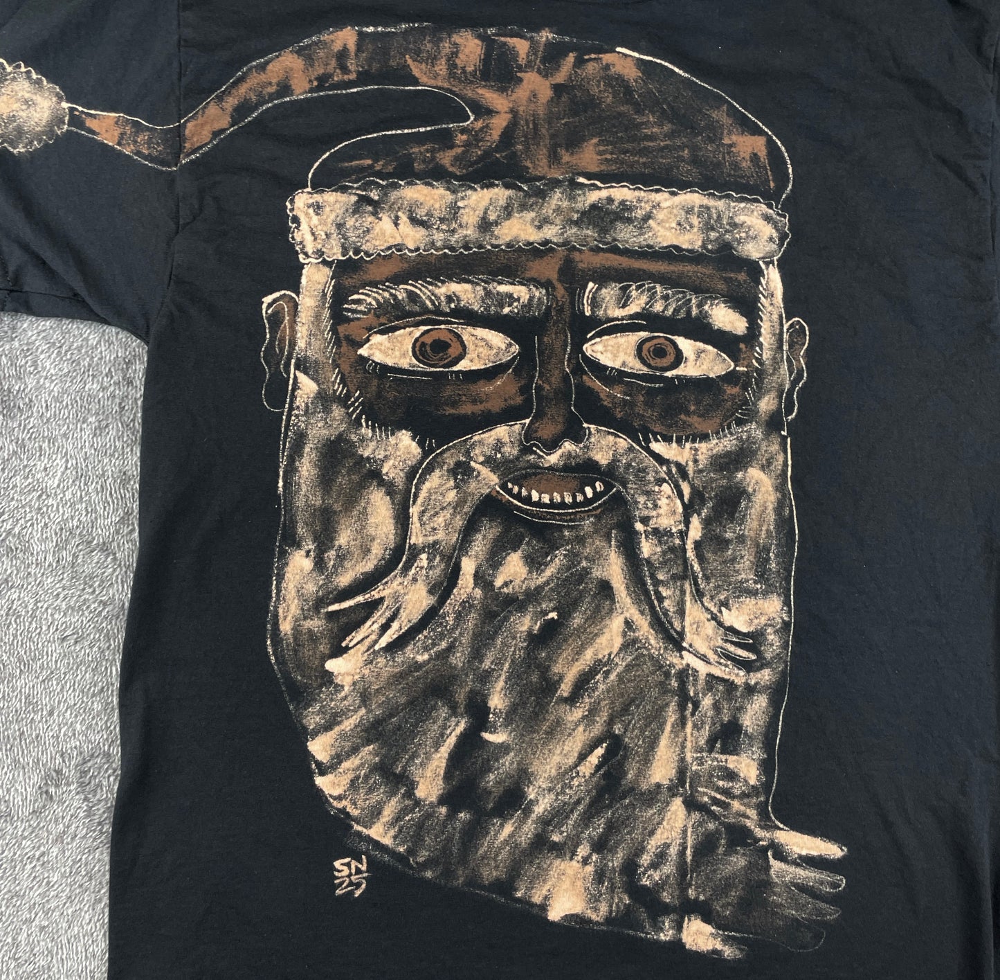 Mega Santa - Large Bleach-Painted T-Shirt