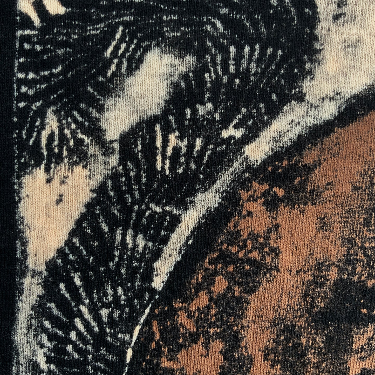 Faux Linocut Squirrel 2 - Large Bleach-Painted T-Shirt