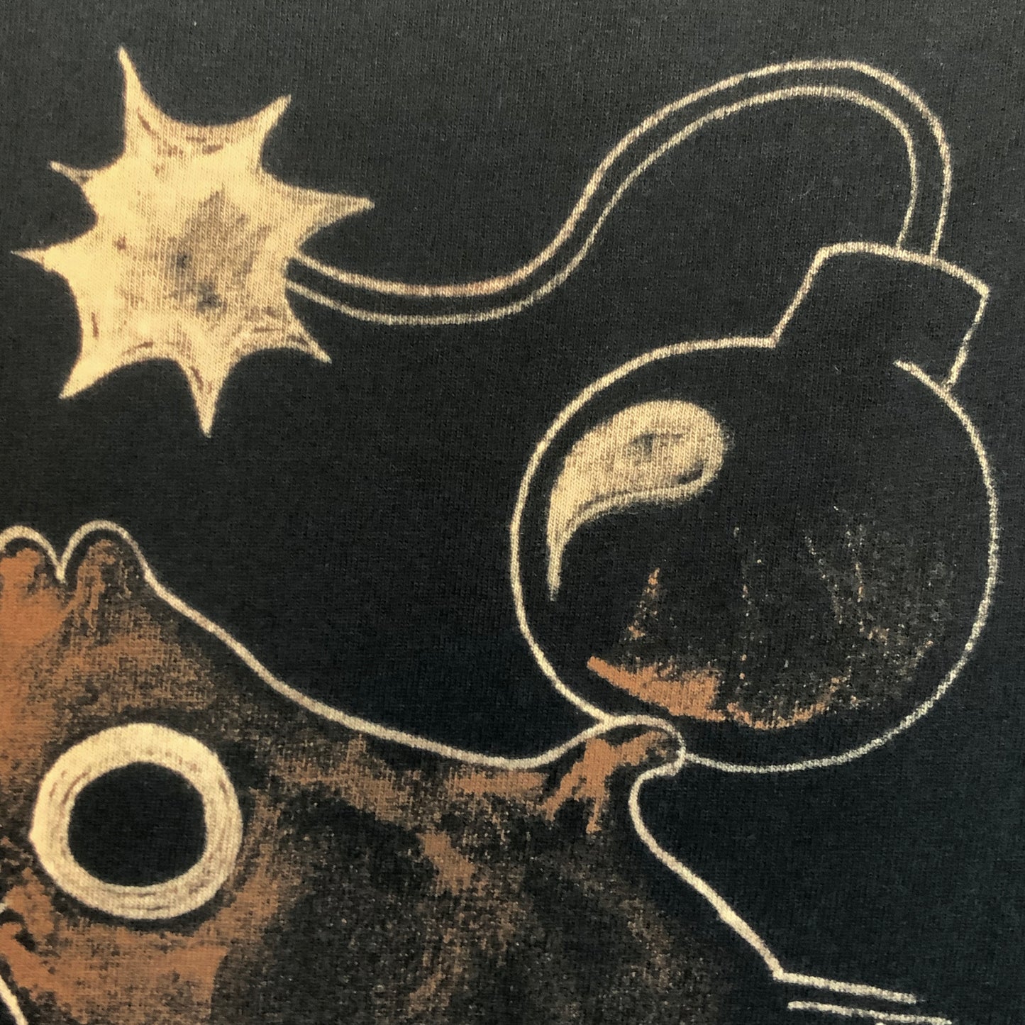 Squirrel Holding A Bomb - 3XL Bleach-Painted T-Shirt