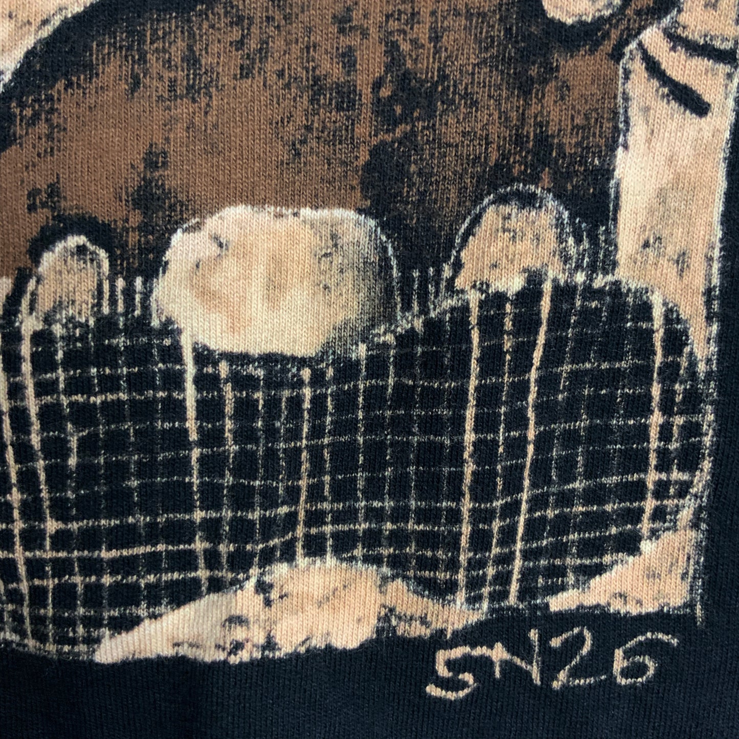Faux Linocut Squirrel - Medium Bleach-Painted T-Shirt