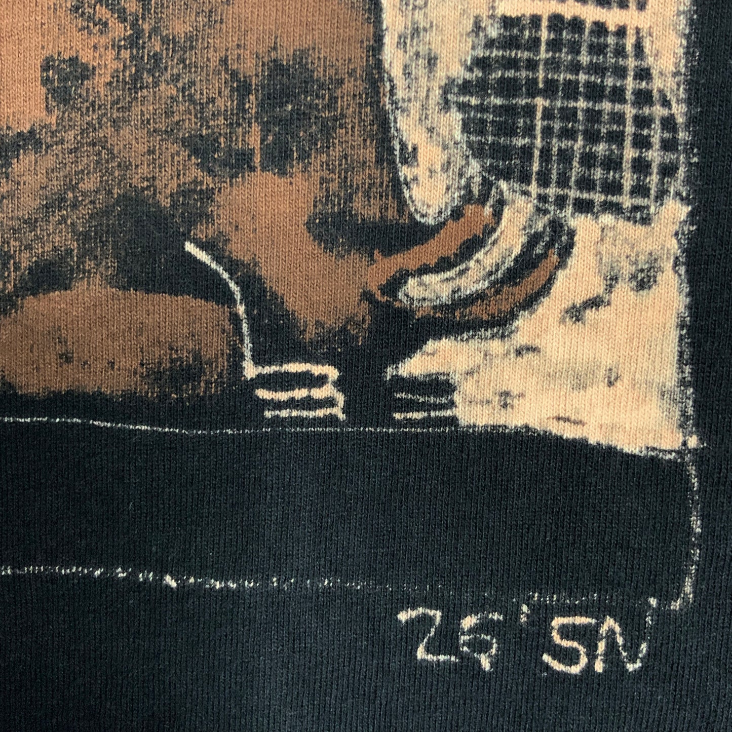 Faux Linocut Squirrel - Large Bleach-Painted T-Shirt