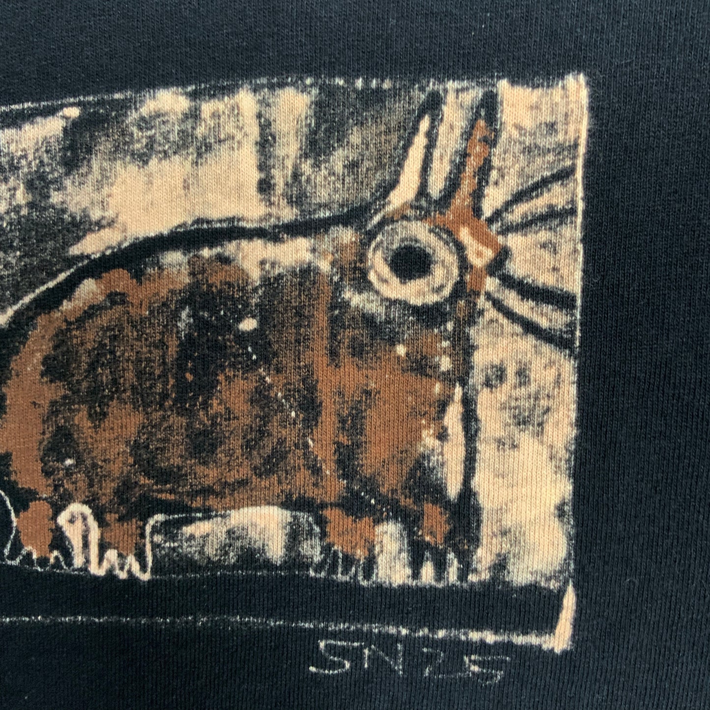 Faux Linocut Squirrel - XL Bleach-Painted T-Shirt