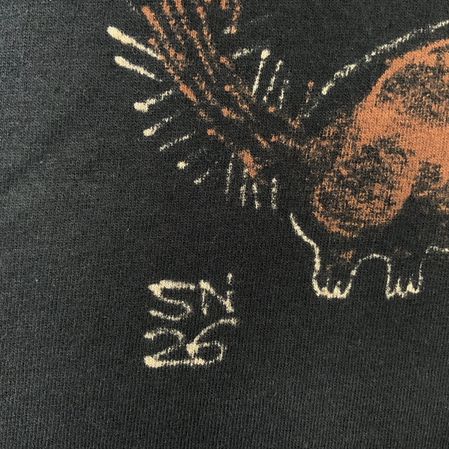 Spiral Tail Squirrel - 2XL Bleach-Painted T-Shirt