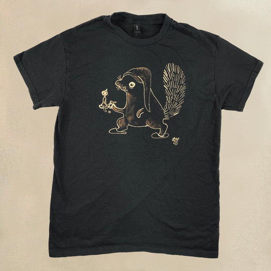 Ebenezer Squirrel - Medium Bleach-Painted T-Shirt