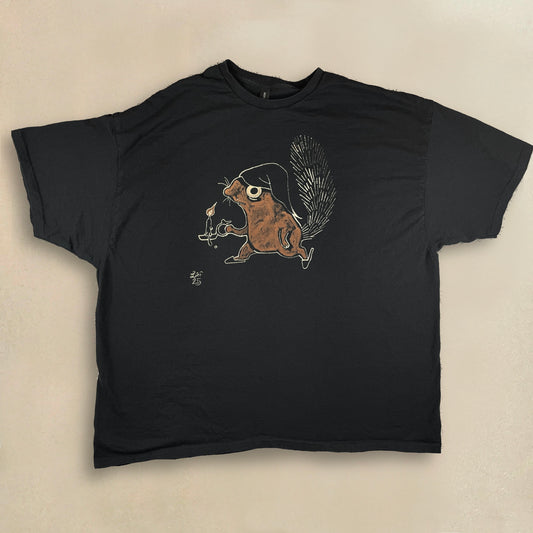 Ebenezer Squirrel - 3XL Bleach-Painted T-Shirt