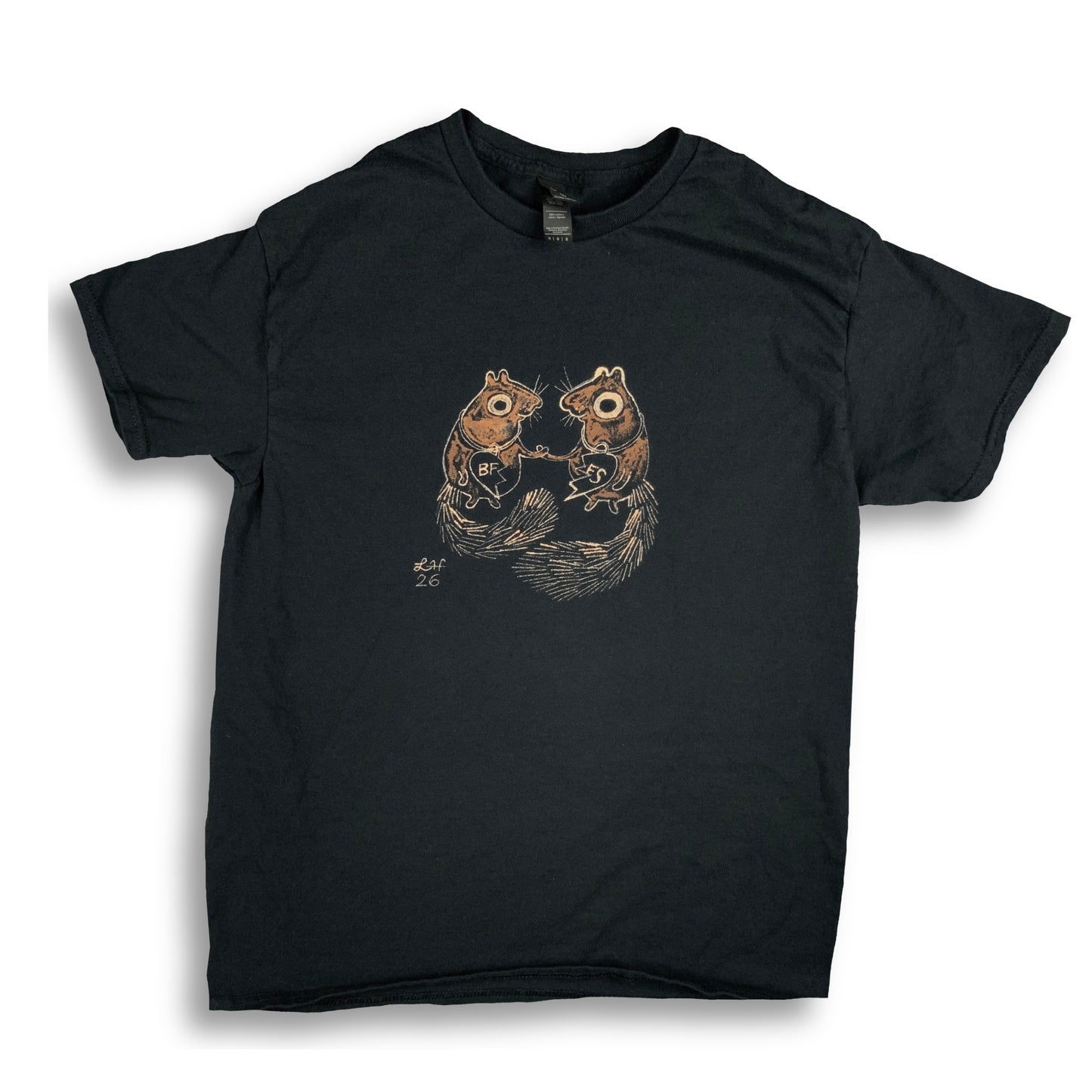 BFF Squirrels - Medium Bleach-Painted T-Shirt
