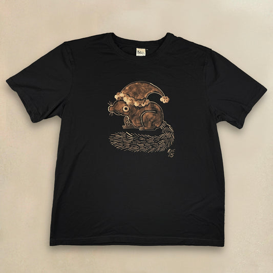 Santa Hat Squirrel - XL (fits like Large) Bleach-Painted T-Shirt