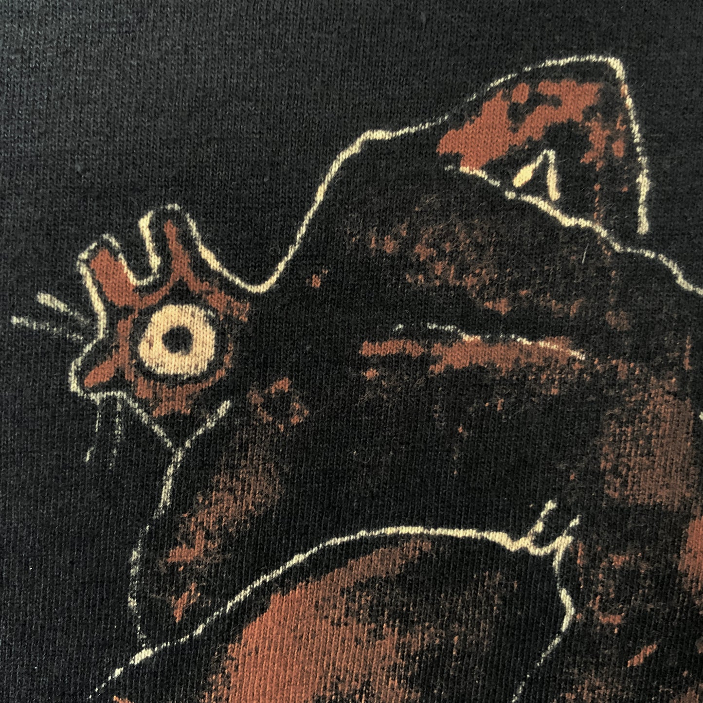 Wrestling Squirrels - Large Bleach-Painted T-Shirt