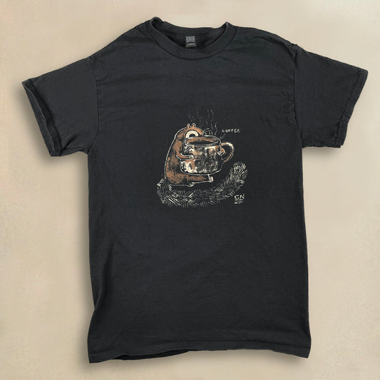 Coffee Squirrel - Small Bleach-Painted T-Shirt