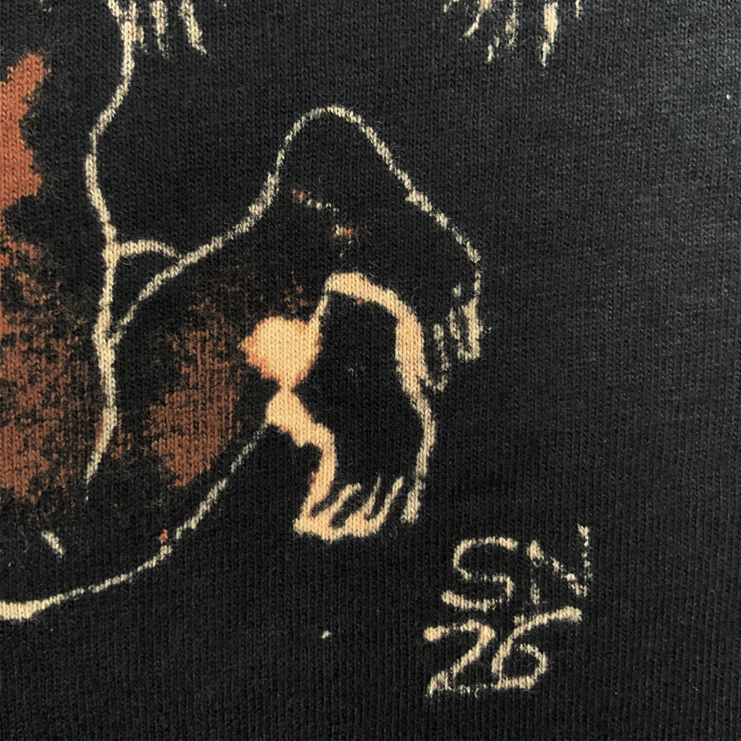 Wrestling Squirrels - Large Bleach-Painted T-Shirt