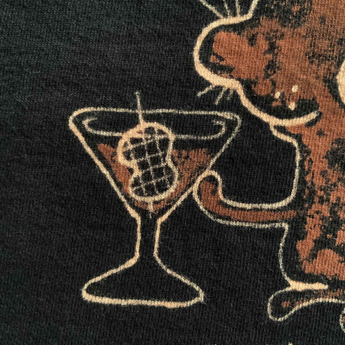 Martini Squirrel - Large Bleach-Painted T-Shirt