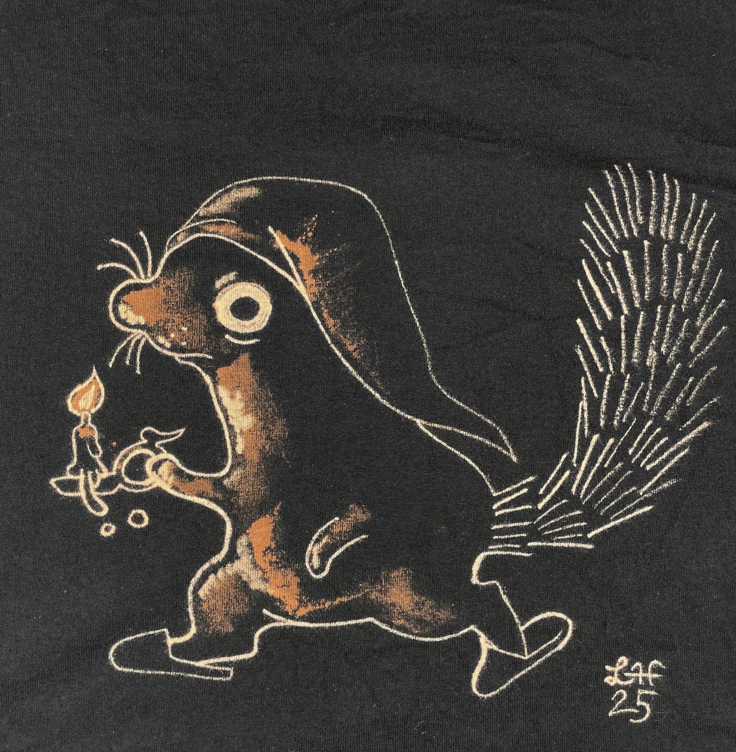 Ebenezer Squirrel - XL Bleach-Painted T-Shirt
