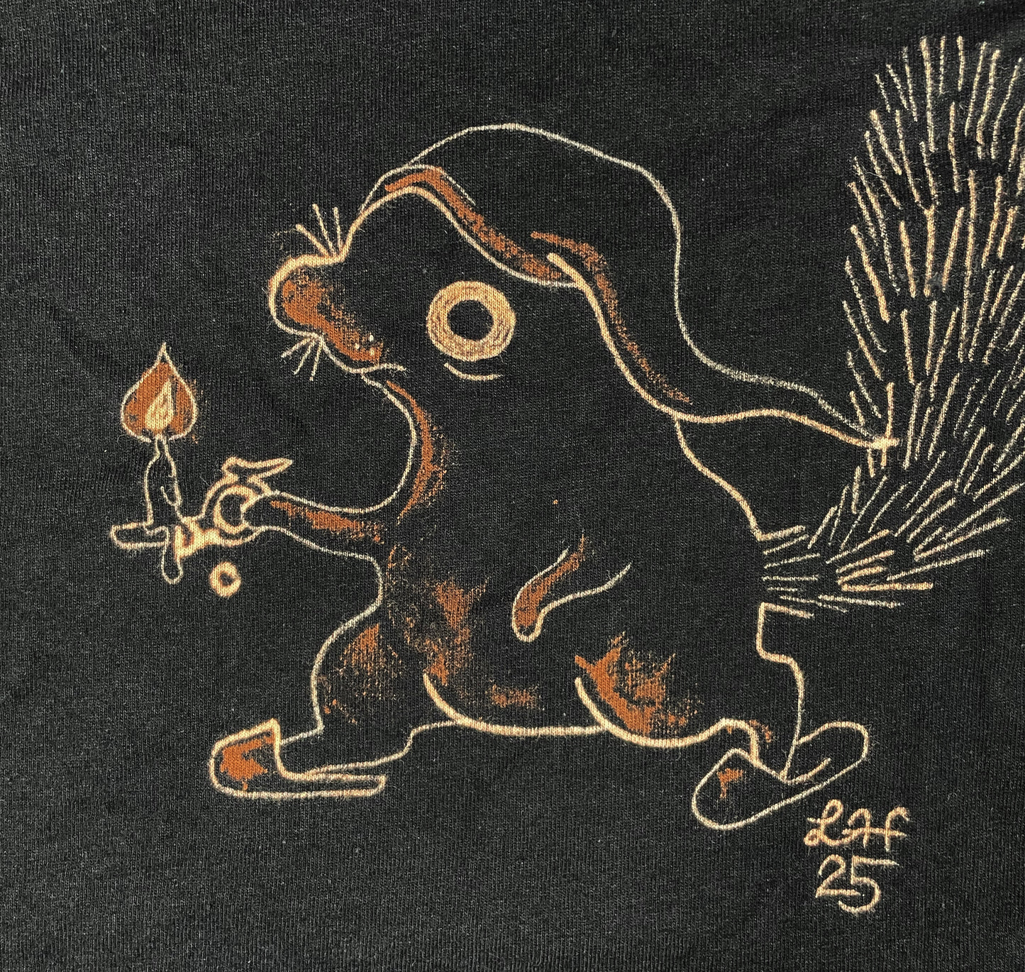 Ebenezer Squirrel - Small Bleach-Painted T-Shirt