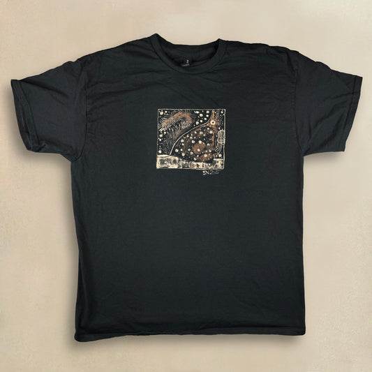 Snowy Squirrel Square 4 - XL Bleach-Painted T-Shirt