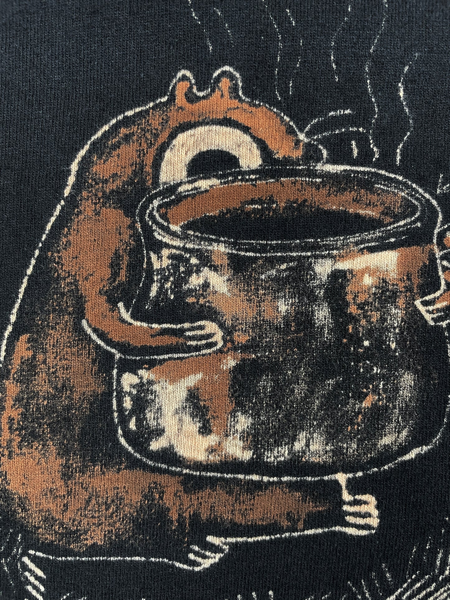 Coffee Squirrel - Small Bleach-Painted T-Shirt