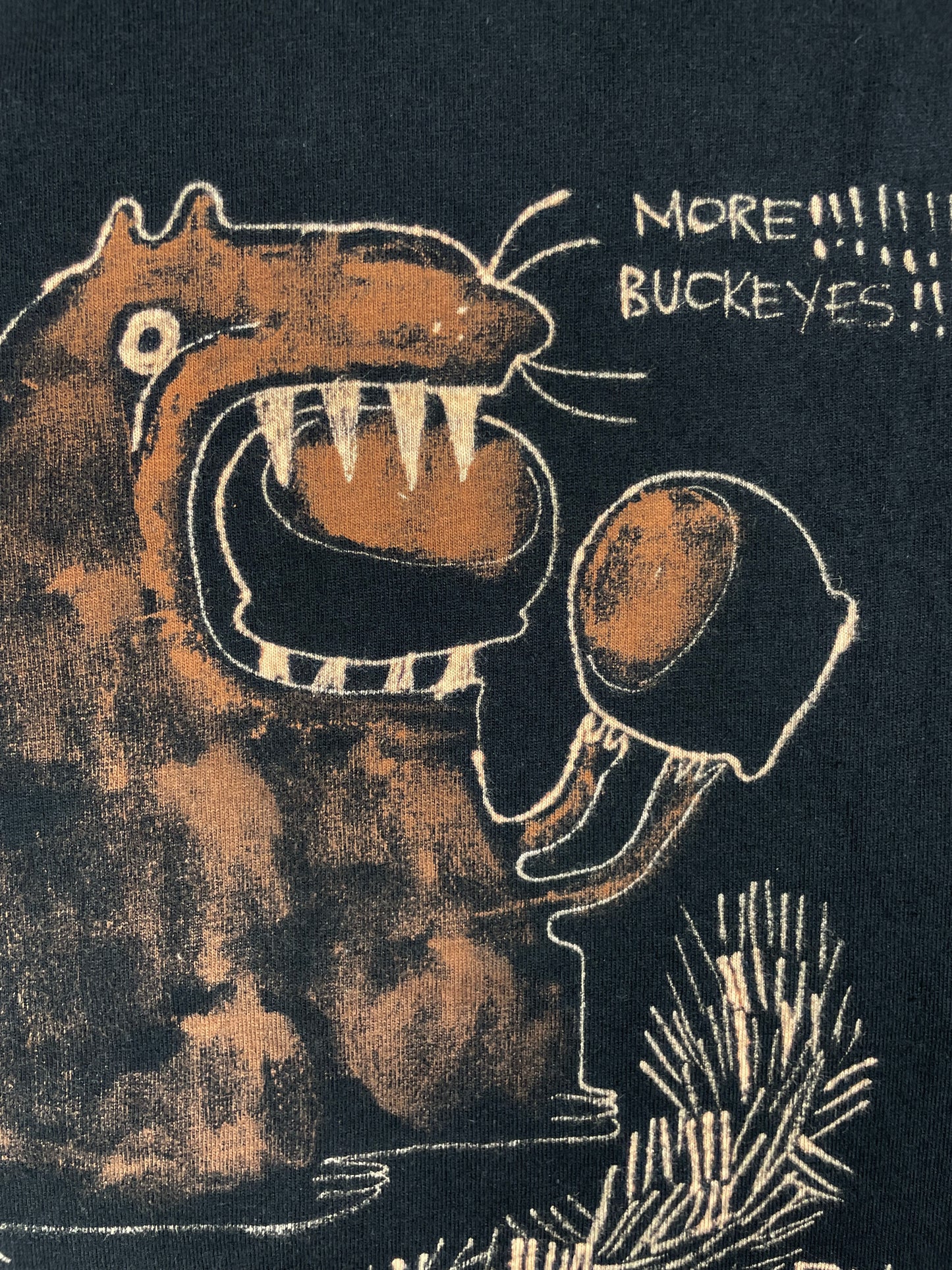 MORE!!! BUCKEYES!!!!! - Small Bleach-Painted T-Shirt