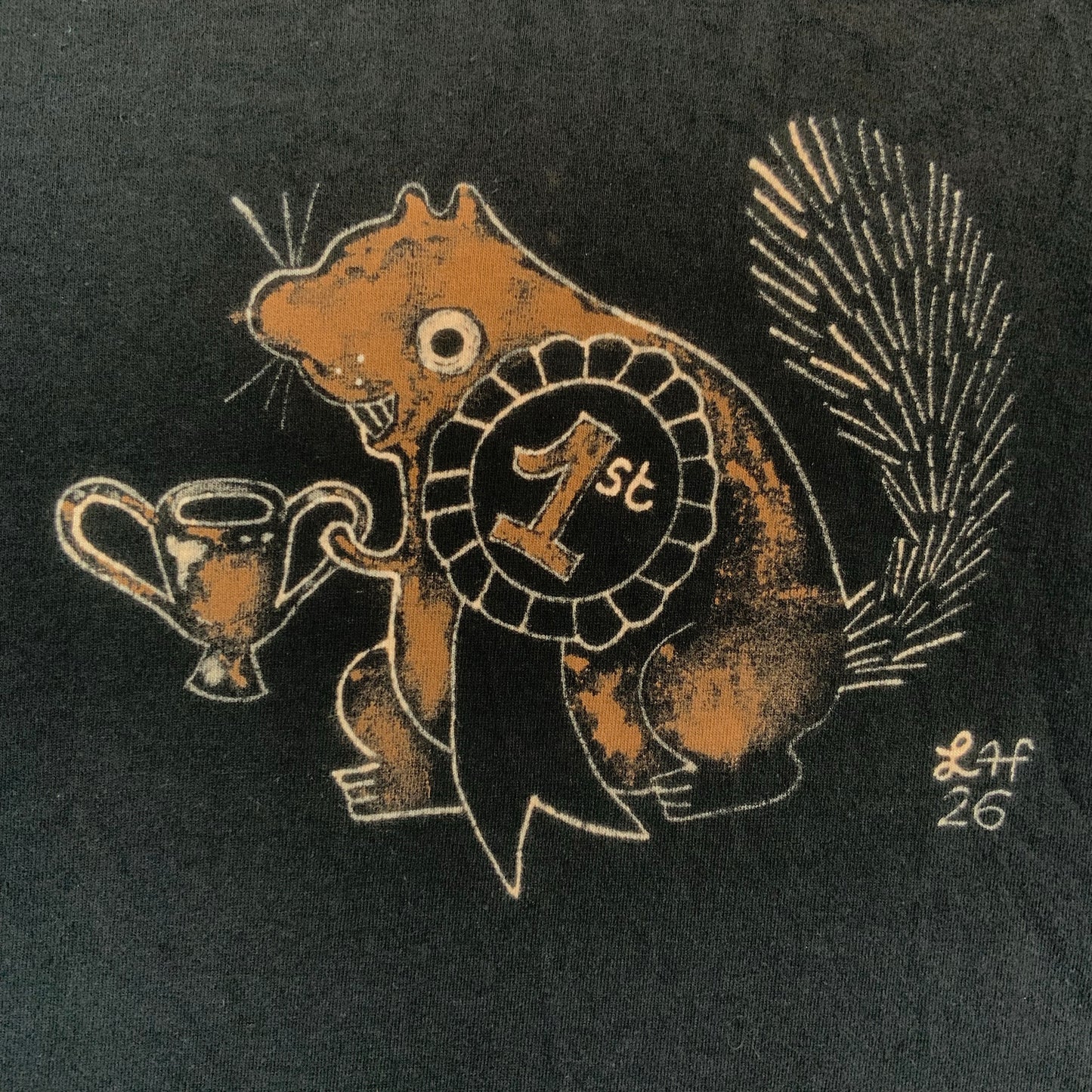 Champion Squirrel - Large Bleach-Painted T-Shirt
