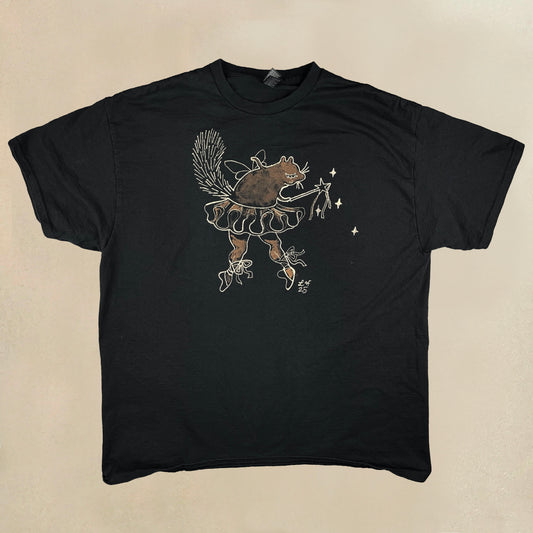 Sugar Plum Squirrel - XL Bleach-Painted T-Shirt