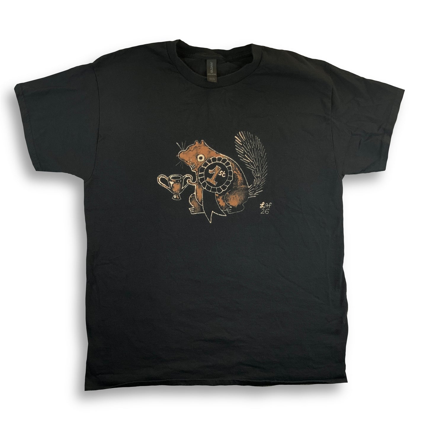 Champion Squirrel - Large Bleach-Painted T-Shirt