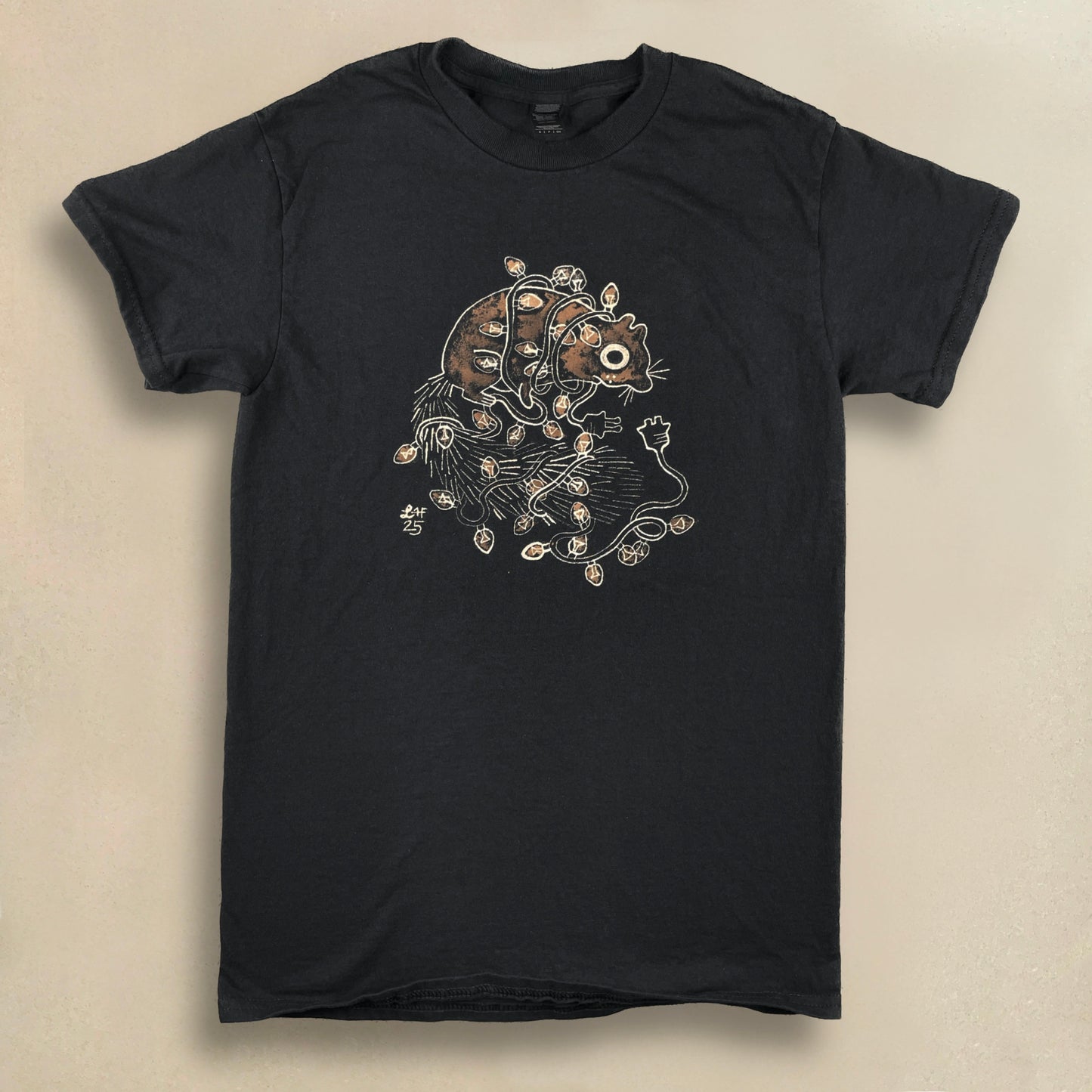 Xmas Lights - Small Bleach-Painted T-Shirt