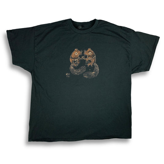 BFF Squirrels - 2XL Bleach-Painted T-Shirts