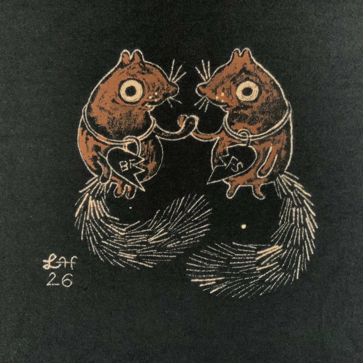 BFF Squirrels - 2XL Bleach-Painted T-Shirts