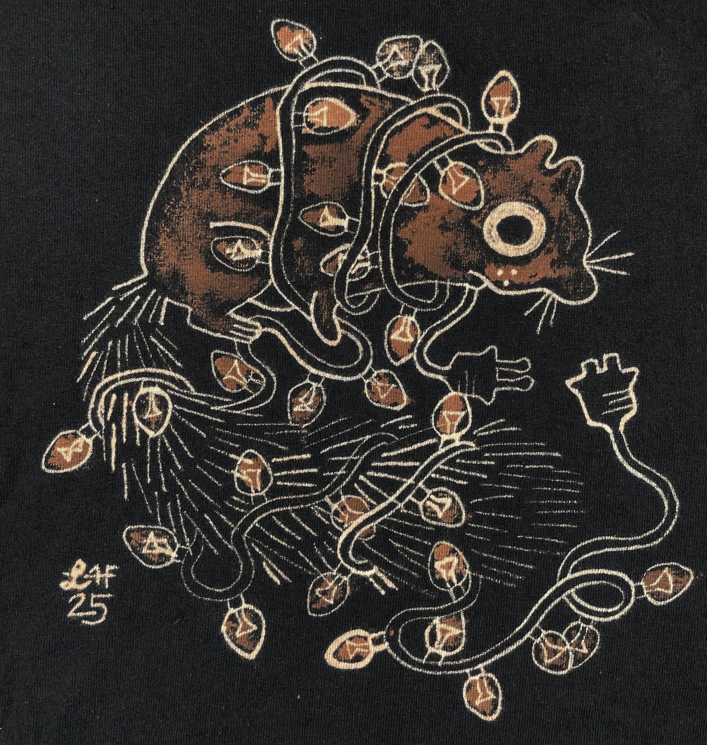 Xmas Lights - Small Bleach-Painted T-Shirt