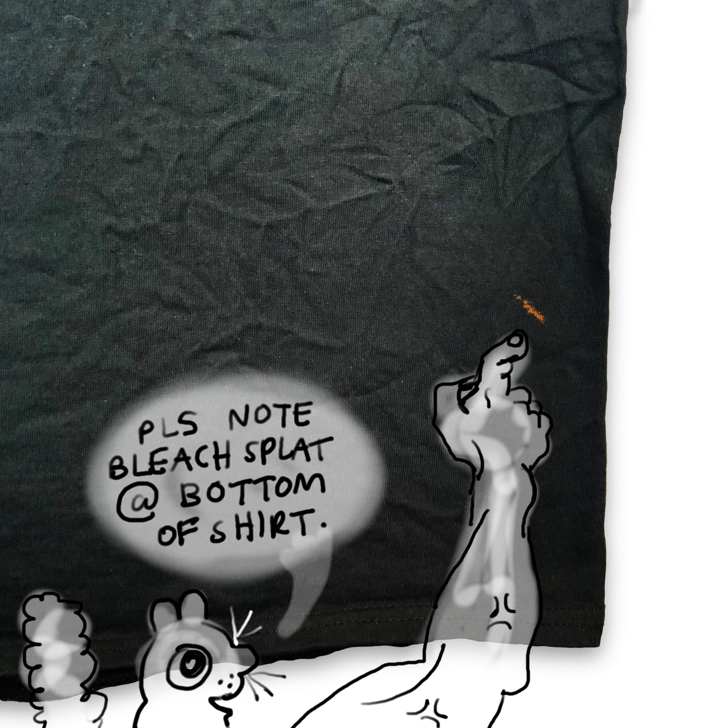 Wrestling Squirrels - 2XL Bleach-Painted T-Shirt