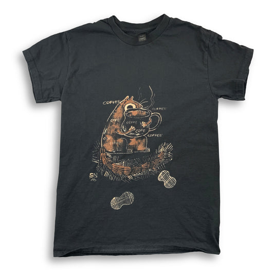 Coffee Squirrel - Small Bleach-Painted T-Shirt