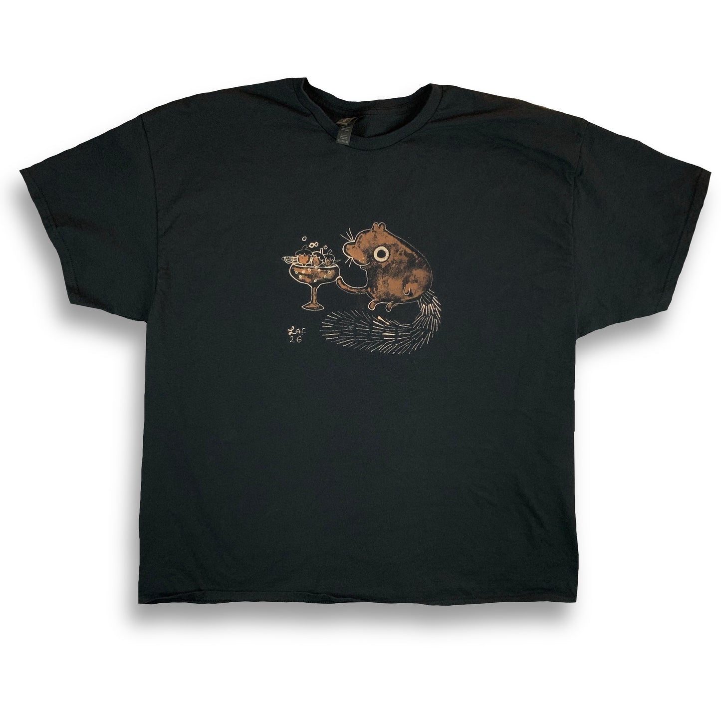 Daiquiri Squirrel - 3XL Bleach-Painted T-Shirt