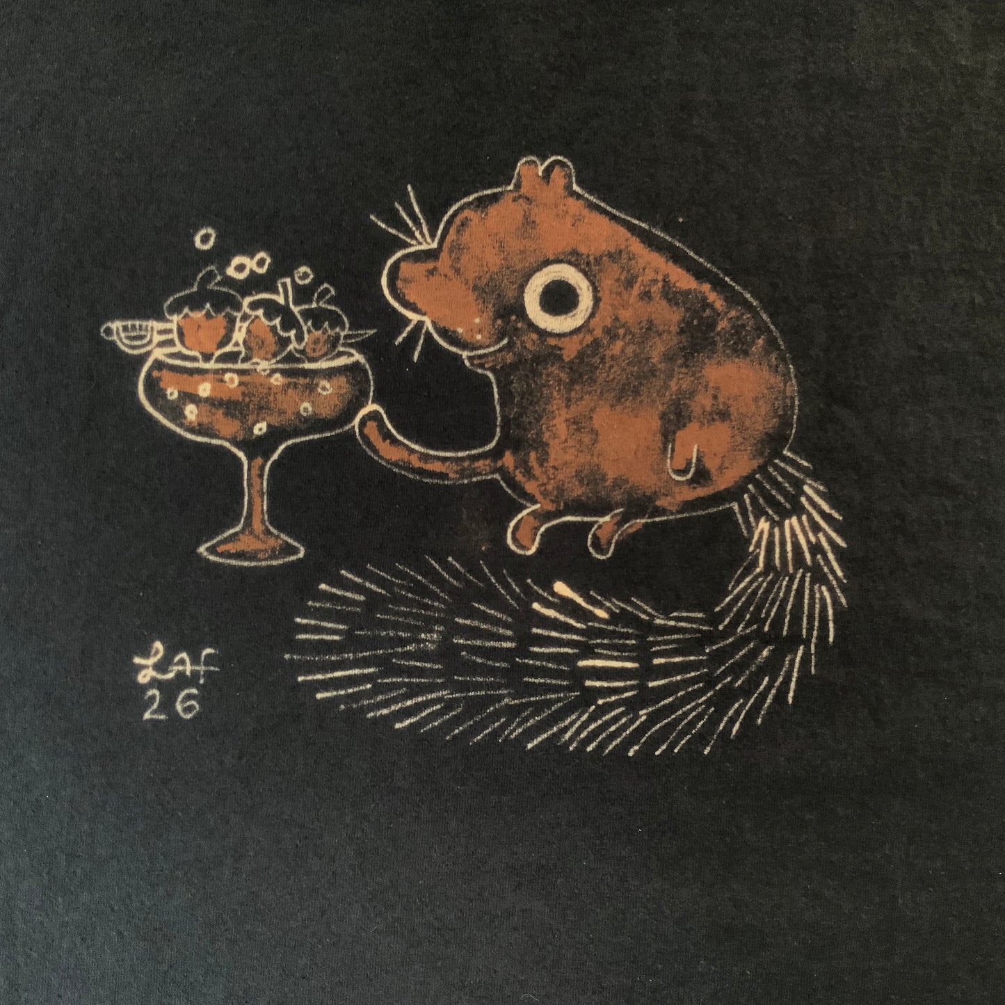Daiquiri Squirrel - 3XL Bleach-Painted T-Shirt