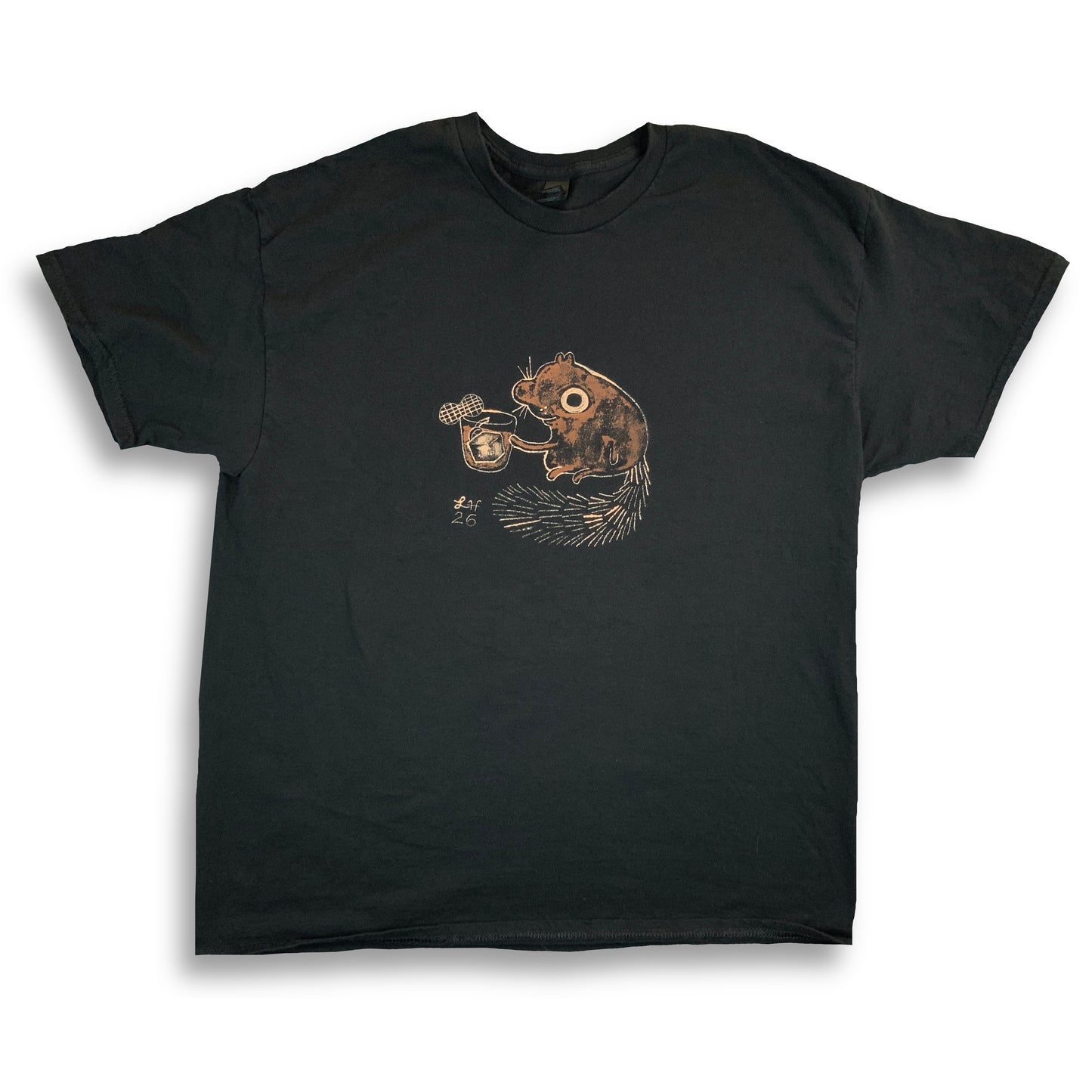 Old Fashioned Squirrel - XL Bleach-Painted T-Shirt